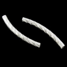 Bewerkte metalen Tube kraal 30x4 gat 2mm Zilver Bewerkte metalen Tube kraal 30x4 gat 2mm Zilver